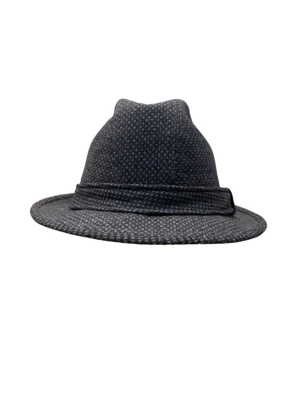Vintage Mens Gray Fedora Wool Blend Hat Textured Classic Style Sz 7 1/2